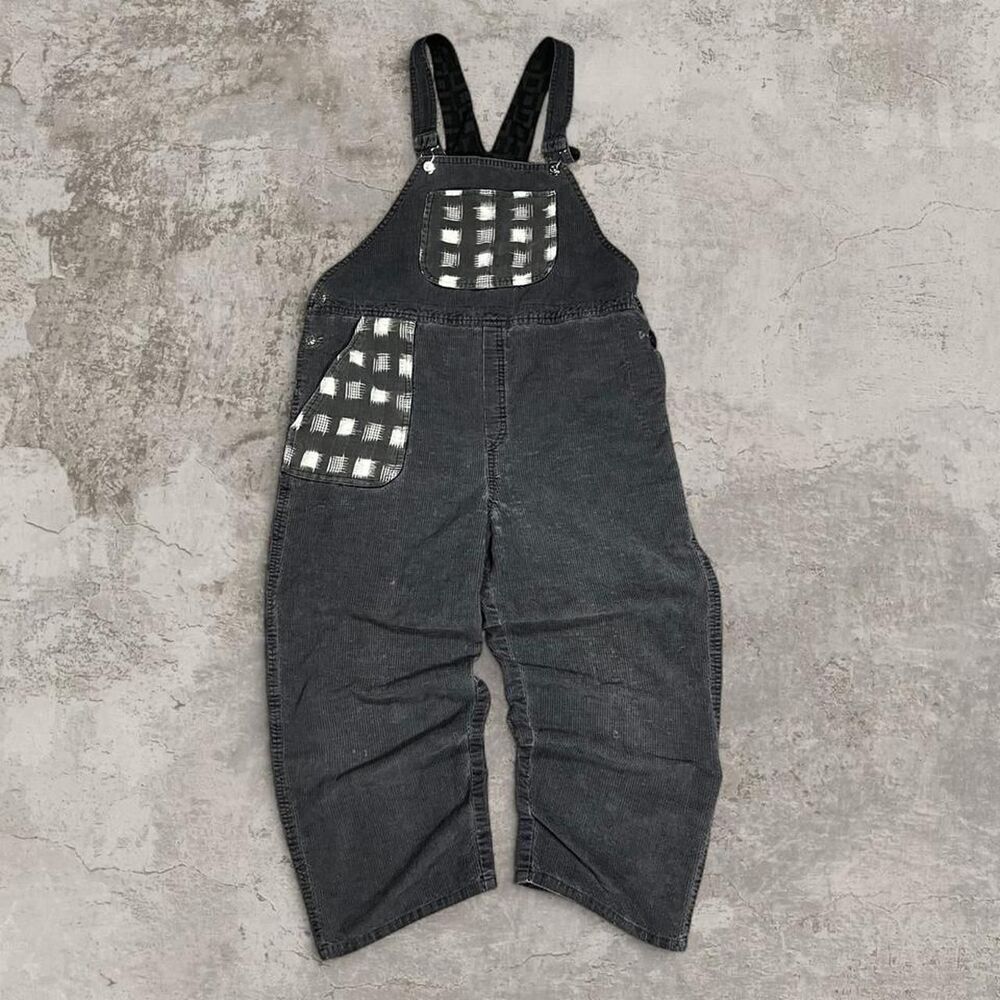 Black and checkered free people inspired overalls workwear